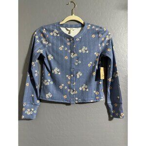 Bixby Nomad Girl Floral Ribbed Long Sleeve Size M 8/10 NWT